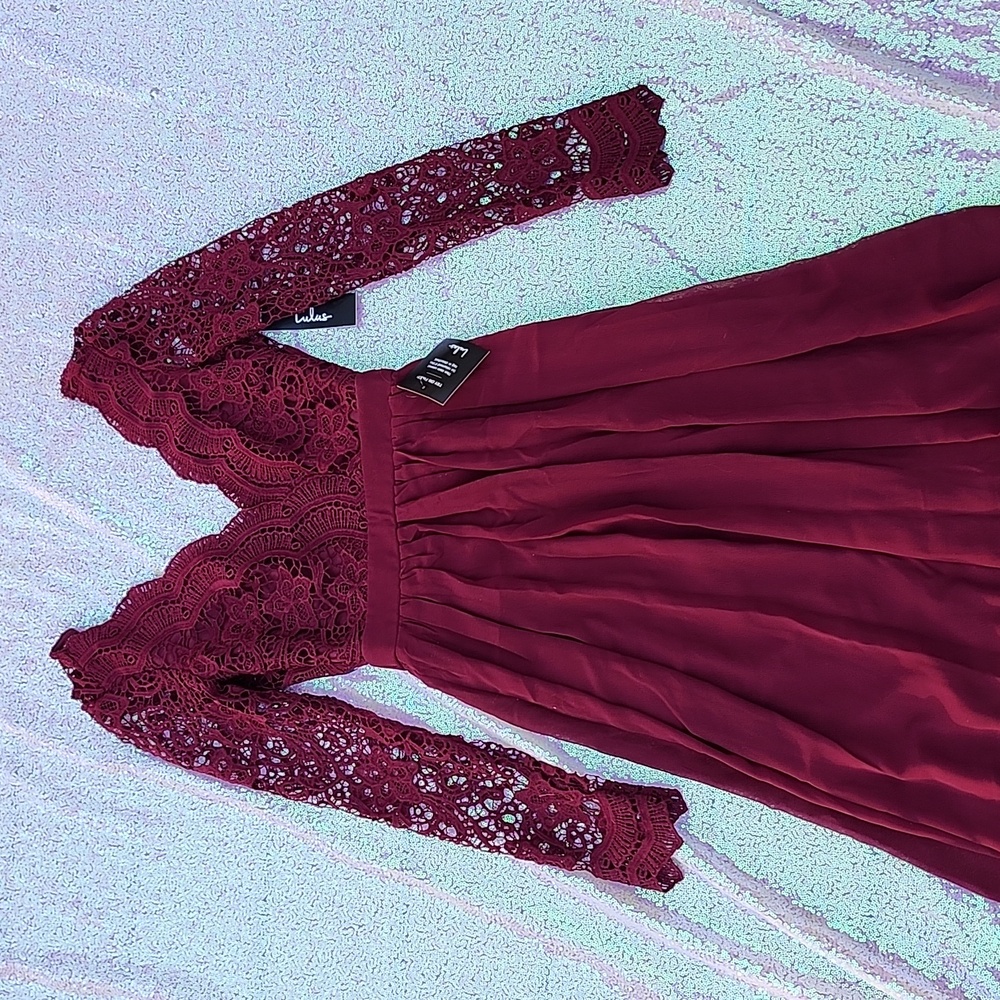 Lulus Formal Dress Awaken My Love Burgundy Dress NWT, XS Beautiful!